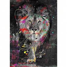 1pc Wall Arts Posters Optional Frame Animals Abstract Colorful Lion Animal Canvas Painting Graffiti Wall Art Picture Artwork Modern Posters And Prints Home Decor