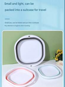 1件一体式折叠盆、折叠桶、护腕、洗脸盆、脚盆、洗手盆、折叠足部按摩桶，易于清洁，轻巧可伸缩，轻松舒适，适用于家庭、宿舍和户外露营旅行。