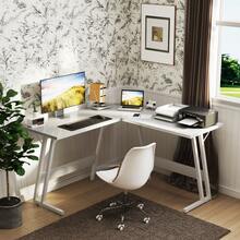 DEVOKO Computer Desk, L-Shaped Corner Desk, Gaming Desk, Workstation For Home Office  Easy To Assemble, White And Black - 白色 - 查看 2