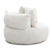 Giant Bean Bag Chair With Ottoman, Memory Foam Filled Corduroy Gaming Chair,With Pedals,Faux Fur Shell-Shaped Lounge Chair - Floor Sofa For Living Room, Home Theater, Play Zone - & Non-Slip Base,Very Suitable For Bedrooms, Living Rooms, Game Rooms, Study Rooms, Offices, Or Apartments. - A-米色(燈芯絨) - 查看 7