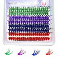 640 Peças Agrupamentos de Cílios 30D+40D+50D/50D+60D+80 Extensão de Cílios DIY Falso Mink e 4 Segmentos Mistos de Extensão de Cílios Coloridos Naturais Wispy Individuais - Agrupamentos de Cílios Individuais Premium D Curling Natural Volume para Extensões de Cílios DIY - Reutilizáveis, Leves e Fáceis de Aplicar, DIY em Casa