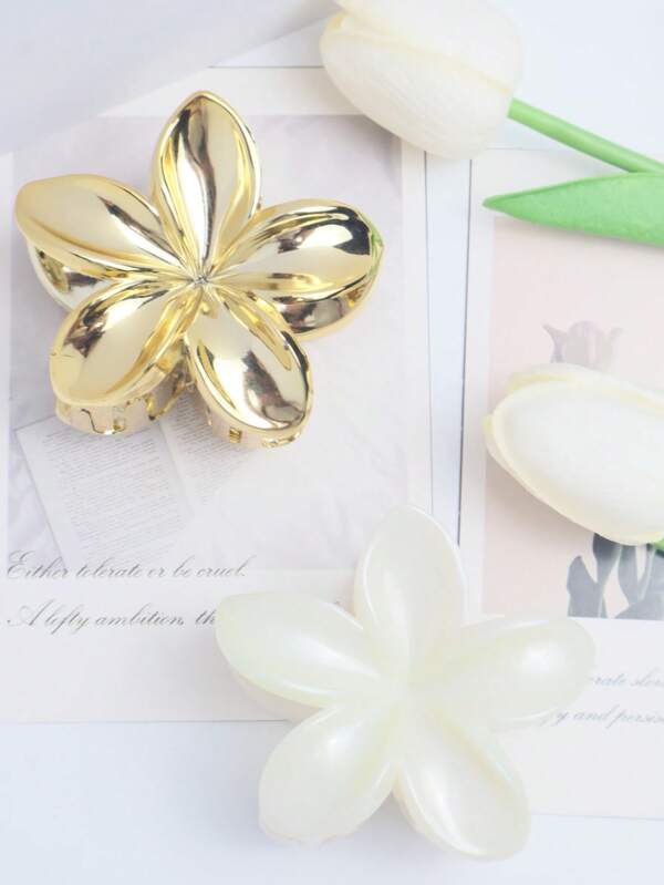 1 peça/2 peças Grampos de cabelo de plástico leves com design de flor ombré, tamanho grande, feminino, elegante e estiloso, adequado para uso casual, festa, trabalho, viagem, dia dos namorados, grampos de cabelo, grampos de mandíbula, grampos de cabelo, grampos de cabelo, prendedor de cabelo