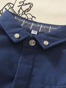 1 Stück Kleine Jungen Klassisches College Stil Lässig Hemd, Kleine Jungen Langarm Formelles hellblaues Hemd, geeignet für täglichen Gebrauch, Schule, Outdoor/Party, Festivalaufführung/Hochzeit/Gastpräsentation, Frühling/Herbst