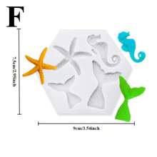 1pc Marine Theme Silicone Mold 3D Seashell Conch Starfish Coral Fondant Mold For DIY Pudding Chocolate Candy Desserts Gummy Cupcake Handmade Soap Ice Cube Ice Cream Cake Decorating Supplies Baking Supplies Kitchen Items