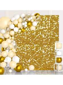 12 件闪光亮片背景闪光墙板装饰适用于婚礼、周年纪念日、生日、情人节、圣诞节等 - 多功能派对和照片道具装饰、活动装饰优雅背景