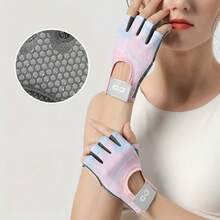 1Pair Workout Gloves For Men & Women, Lightweight Breathable Weight Lifting Gloves, Gym Gloves For Exercise, Weightlifting, Fitness, Training, Climbing, Cycling And Rowing - Pink - View 2