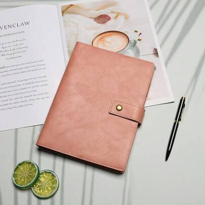 Agenda con raccoglitore ad anelli in pelle Wonderpool ricaricabile, formato A5, carta punteggiata e tasche interne in vera pelle per viaggi, lavoro e