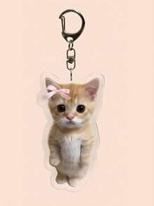 1 Uroczy model kota, smutny płaczący kociak z akrylowym brelokiem/torbą, smycz, prezent na imprezę, dekoracja telefonu komórkowego z motywem zwierzęcym, idealny prezent dla przyjaciół, akcesoria samochodowe, brelok do torby, plecak do szkoły, litera gotyckie, rok 2019