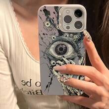 Funda de teléfono de PMMA a prueba de golpes con diseño de ojo de Cthulhu de estilo anime, compatible con iPhone 6, 6S, 6Plus, 6SPlus, 7, 7Plus, 8, 8Plus, X, XR, XS, XSMax, 11, 11Pro, 11ProMax, 12, 12Pro, 12ProMax, 13, 13Pro, 13ProMax, 14, 14Pro, 14ProMax, 14Plus, 15, disponible en varios colores