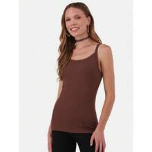 No Boundaries Ribbed Cami Top, Women's - mahogany - View 1