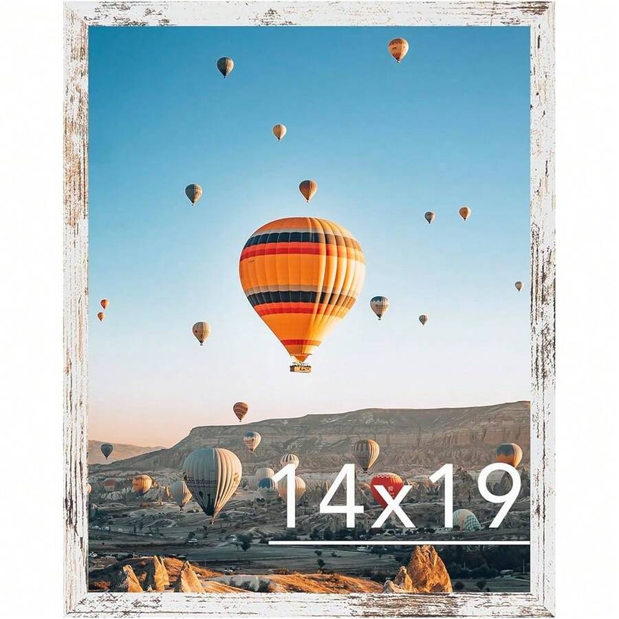 New 14x19 Picture Frame Black For Poster Photo Picture, Horizontal And Vertical Formats For Wall Hanging, 14 X 19 Wall Gallery Poster Photo Frame Shatter Ristant Plexiglass,Rustic - Rustic White 14x19 inch - View 1