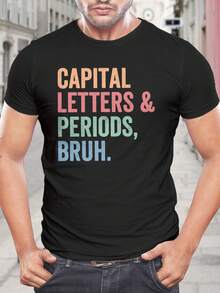 Camiseta gráfica divertida, sarcástica, con mayúsculas y puntos - camiseta de moda para hombres, mujeres, estudiantes universitarios y Generación Z - Negro - Ver 1