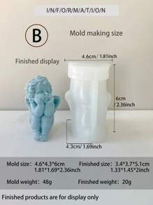 5-Piece Angel Candle Silicone Molds Set, 3D Angel-Shaped Silicone Candle Making Kit, Craft Casting Molds For DIY Home Decor And Soap Making - Material: Silicone, No Power Supply Needed