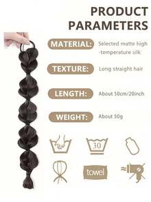 Ponytail Bubble Braid Wig, Natural Braids Girly Fishtail Braid Hair Extension - Multicolor - View 4