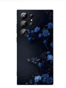 花朵 1 件蓝色印花防摔防滑黑色保护手机壳适用于 Galaxy A04e/A05s/A13/A14/A15/A34/A35/A50/A52/A53/A54/S21/S22/S23/S24/S25/S25Ultra - 黑色 - 查看 7