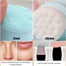 قطعة واحدة من فرشاة تنظيف الوجه من السيليكون متعددة الاستخدامات، ضروري للعناية بالبشرة، لتنظيف الوجه وتقشيره بلطف وفرك بلطف مع غسول وفرشاة تنظيف الوجه