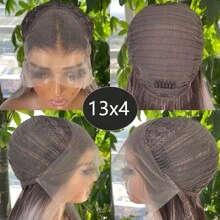 Blonde Ombre 13x4 Synthetic Lace Front Wigs For Women 22 Inch Long Straight Glueless Kanekalon Hair Resistant Synthetic Hair Wigs Free Part 150% Density HD Transparent Wear And Go Wigs Heat Resistant Fiber Wigs For Women Daily Party Vacation Holiday Use