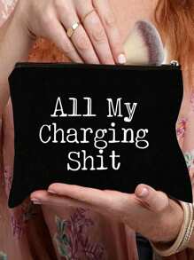 "All My Charging Sh*T" Funny Cord Case - Adult Zipper Pouch For Electronics & Phone Organization, Non-Waterproof, Formaldehyde-Free Tool And Accessory Bag, Perfect Men's Gift Makeup Organizer Makeup Storage Bag Mini Pouch Travel Small Makeup Case Accessories Make Up Holder Brush Bag Make Up Container Cosmetic Bag Travel Essentials Makeup Bag Makeup Bags Makeup Pouch Make Up Pouch Back To School