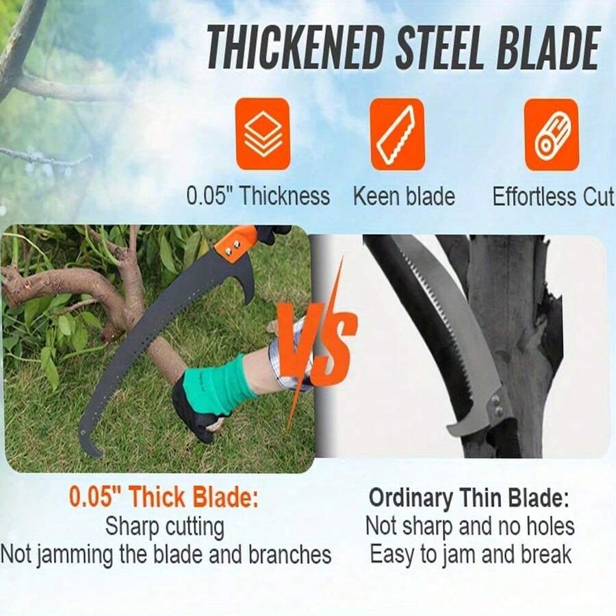 Telescopic Branch Cutter Saw Cuttter Pruning Trimmer Long Reach Tree Pruner Pole - Orange - View 1