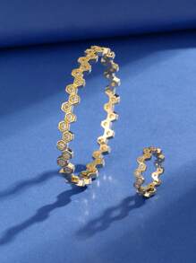 1 set di bracciale e anello regolabili a nido d'ape