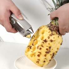 1 Piece Stainless Steel Strawberry Stem Remover / Pineapple Stem Remover - Easy To Use, Easily Remove Stems, Fruit And Vegetable Stem Remover, Multipurpose Strawberry, Pineapple, Tomato Stem Remover, Pineapple Stem And Core Remover, Kitchen Gadget