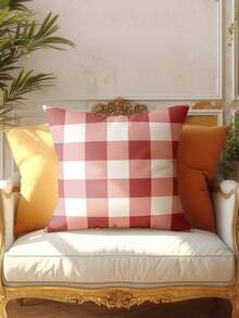 4 أغطية وسادات بنمط الشريط والمربعات الحمراء عيد الميلاد، ناعمة وممتعة جدا، الأكثر مبيعا، أغطية وسائد زخرفية للمنزل والأريكة وغرفة المعيشة والنوم، بدون إدراج - الأحمر - مشاهدة 11