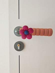 1/2 piezas Cubiertas de manijas de puerta con diseño floral marrón, protege la pared y la cerradura contra daños, antiestática, aislante, apta para uso con mano izquierda y derecha