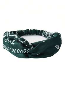 1条腰果花彩色发带，弹力运动瑜伽吸汗头巾，男女通用，秋冬季发饰，适合度假装扮，优雅围巾，柔软头巾