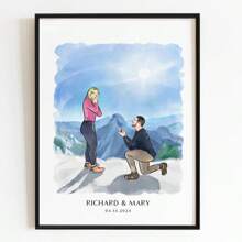 Retrato personalizado en acuarela, retrato familiar a partir de una foto, ilustración personalizada de pareja, pintura en acuarela, regalo de aniversario, regalo de compromiso
