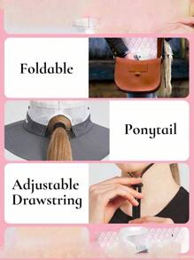 1 pièce Chapeau de soleil à large bord pour femme - Design à queue de cheval, large bord pour ombre solaire, chapeau de seau pliable pour plage et été, idéal pour la pêche, les vacances à la plage, les voyages de femmes et les activités extérieures