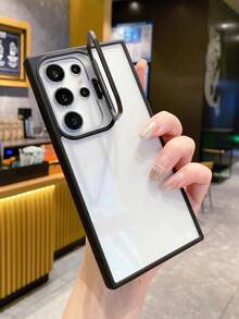 Transparent Acrylic Shockproof Protective Case With Hidden Business Lens Stand, Compatible With Samsung Galaxy S26 Ultra, S25, S24 Ultra, S22 Ultra, S23 - Black - View 3