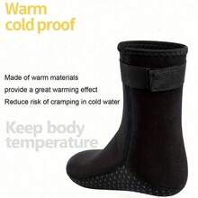 1 Pair 3mm Neoprene Diving Socks, Beach Socks, Deep Diving And Snorkeling Socks, Warm Anti-Slip Ankle-Length Socks, Beach Essentials, Beach Accessories, Pool Float - Multicolor - View 8