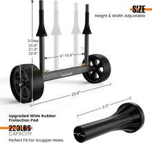 GanFindX Upgraded Quick-Detachable Sit-On-Top Kayak Cart Dolly With Flat-Free Wheels, Width &Amp; Height-Adjustable Kayak Wheels Cart, Suitable For Various Kayaks And Canoes With Plug Holes - màu đen - Xem 4