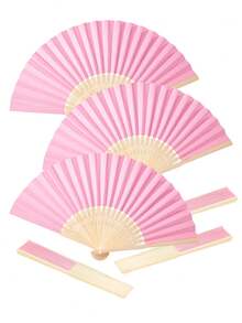 1 件/5 件/10 件/20 件折扇、手持折叠纸扇、粉色纸质手扇、竹扇、粉色婚礼折扇、可折叠手扇、DIY 粉色工艺扇、老式粉色手扇、DIY 个性化折叠纸扇、便携式派对婚礼用品、手扇礼品装饰婚礼扇、手持扇 - 彩色 - 查看 4