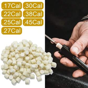 .17Cal 5.56mm ~ 9mm .45Cal 100Pcs Wool Felt Polishing Pad Without Hole Bore Mop Brush Barrel Cleaning Tool, Quick Cleaning Pellets For Hunting