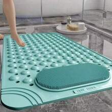 Anti-Slip Bathroom Mat With Brush For Shower, Non-Slip Toilet Mat