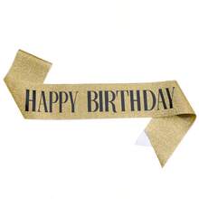 1set Happy Birthday Sash Ribbon And Headband For Women And Men,Birthday Decorations Sash,Birthday Sash Gift For Any Age Birthday Party Decor - Multicolor - View 6