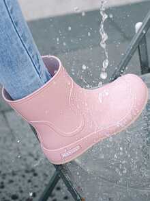 1双女士短款雨靴，户外工作防水鞋，防滑耐用雨靴 - 淺粉色 - 查看 4