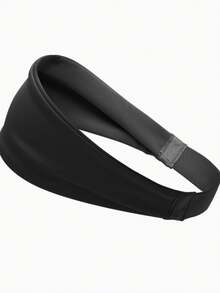 1pc Wide Sweat-Absorbent Stretch Headband, Running Sports Headwrap, Hairband, For Men & Women, Spring/Summer - Black - View 7