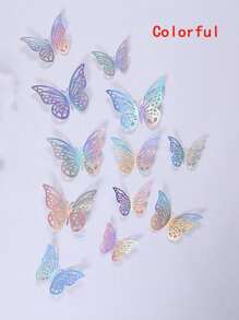 1/2 sets (12 piezas/set) Decoración de pared 3D de mariposas con corte láser, mariposas de papel desmontables para guardería, boda y decoración del hogar, decoración de pared, decoración del hogar, decoración de boda, decoración de guardería, decoración de cumpleaños, adhesivos decorativos para habitación