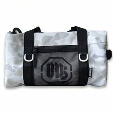 Li-Ning BADFIVE Reflective Unisex Crossbody Bag – 2025 Water-Resistant Sporty Sling PackABDV081 - White and Grey Camouflage Full Print - View 1