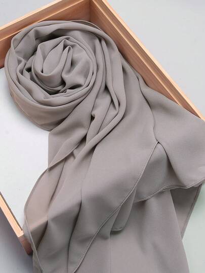 1pc Casual Versatile Solid Color Chiffon Scarf For Dress