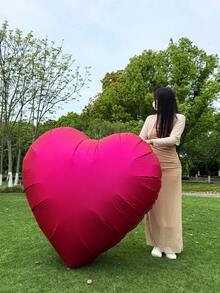 Balon folie în formă de inimă roșu/roz/roz de 63 de inci pentru Ziua Îndrăgostiților, balon inimă super mare potrivit pentru nunți, cereri în căsătorie, aniversări, Anul Nou, decorațiuni de Crăciun, fundal foto, decor de petrecere pentru interior și exterior - Multicolor - Vizualizare 12