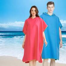 1pc Ultra-Fine Fiber Wearable Bath Towel, Bathrobe, Beach Quick-Dry Bathrobe, Adult Swimming Hooded Absorbent Towel (Actual Item Reference: Image 8, The Worn Effect Is The Same As The Main Image)