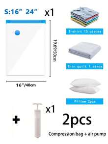 10个装透明真空收纳袋带泵 旅行压缩袋 防水真空袋 夏季真空压缩袋 居家收纳压缩袋 大容量真空收纳袋 透明压缩袋 PVC防水收纳袋 便携旅行真空袋 防虫防霉收纳袋 适用于被子衣服 - 彩色 - 查看 31