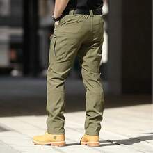 Men's Military Tactical Cargo Pants, Lots Of Pockets, Waterproof, Wear Resistant, Casual Cargo Pants - 綠色 - 查看 9