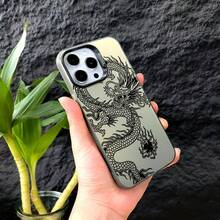 Dragon Print Pattern Phone Case For Compatible With IPhone 16e/16/15/14/13/12/11/ProMax/Pro/Plus/XSMax/X/XS, For Compatible With Samsung Galaxy/S24/S23/S22/Plus/FE/Ultra,Fashion Female Summer Unique Cases Shockproof Anti-Drop Design TPU+Pet Stylish Girl Women Friend Gift Unique Men Case Aesthetic Casing Cover Protection Protective Protector Fundas Para Protectores De Celulares Accessories Aesthetic Forro De Teléfono - Silver - View 7