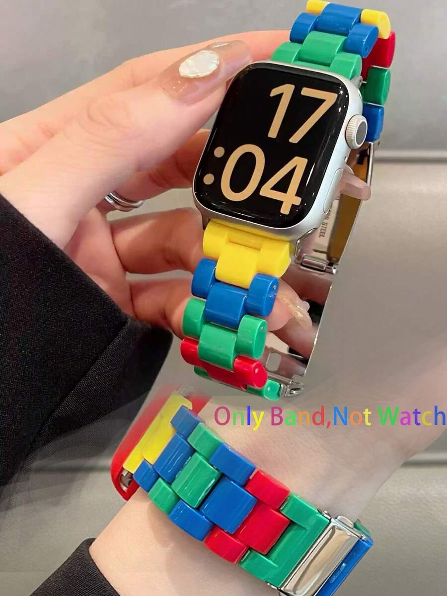 1条男女通用多巴胺分子造型表带，兼容40/41/42/44/45/46/49/38mm智能手表表带，适用于Series 10/9/SE/8/7/6/5/4/3/2/1 Ultra3/2/1，透气轻盈，夏季时尚，女士手表配件