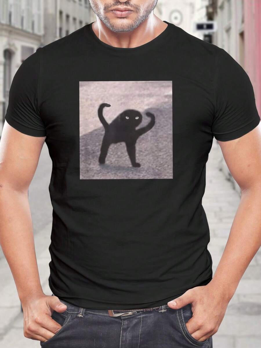 Camiseta con meme de gato maldito gracioso - Camiseta con meme de gato negro gritando para hombres y mujeres - Ropa viral de meme de gato de moda - Camiseta gráfica informal única - Regalo para amantes de los gatos y entusiastas de los memes