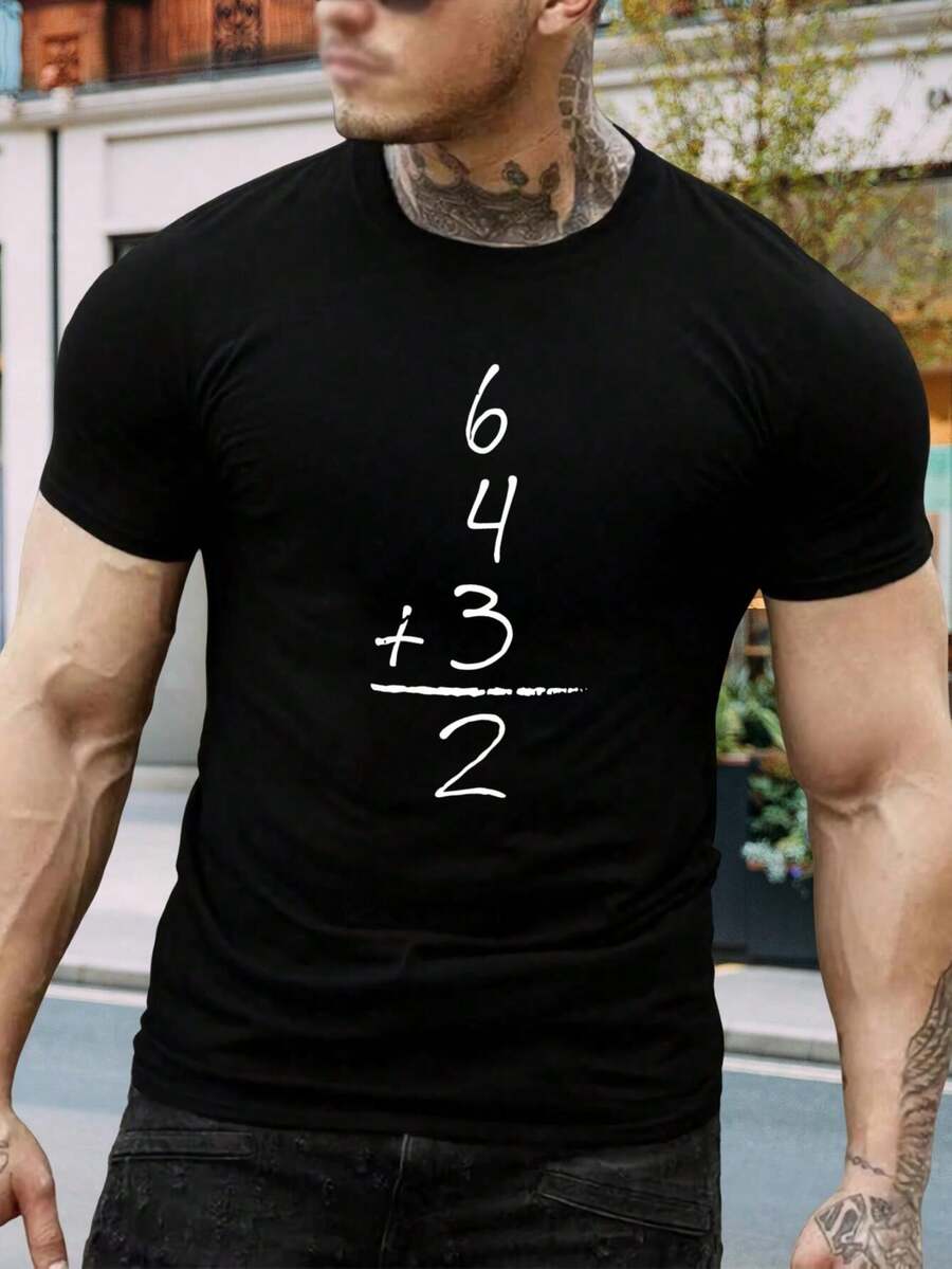 Camiseta divertida de ecuaciones matemáticas para hombre - Camiseta geek nerd ligera informal de manga corta, regalo único para estudiantes y profesores - Negro - Ver 1